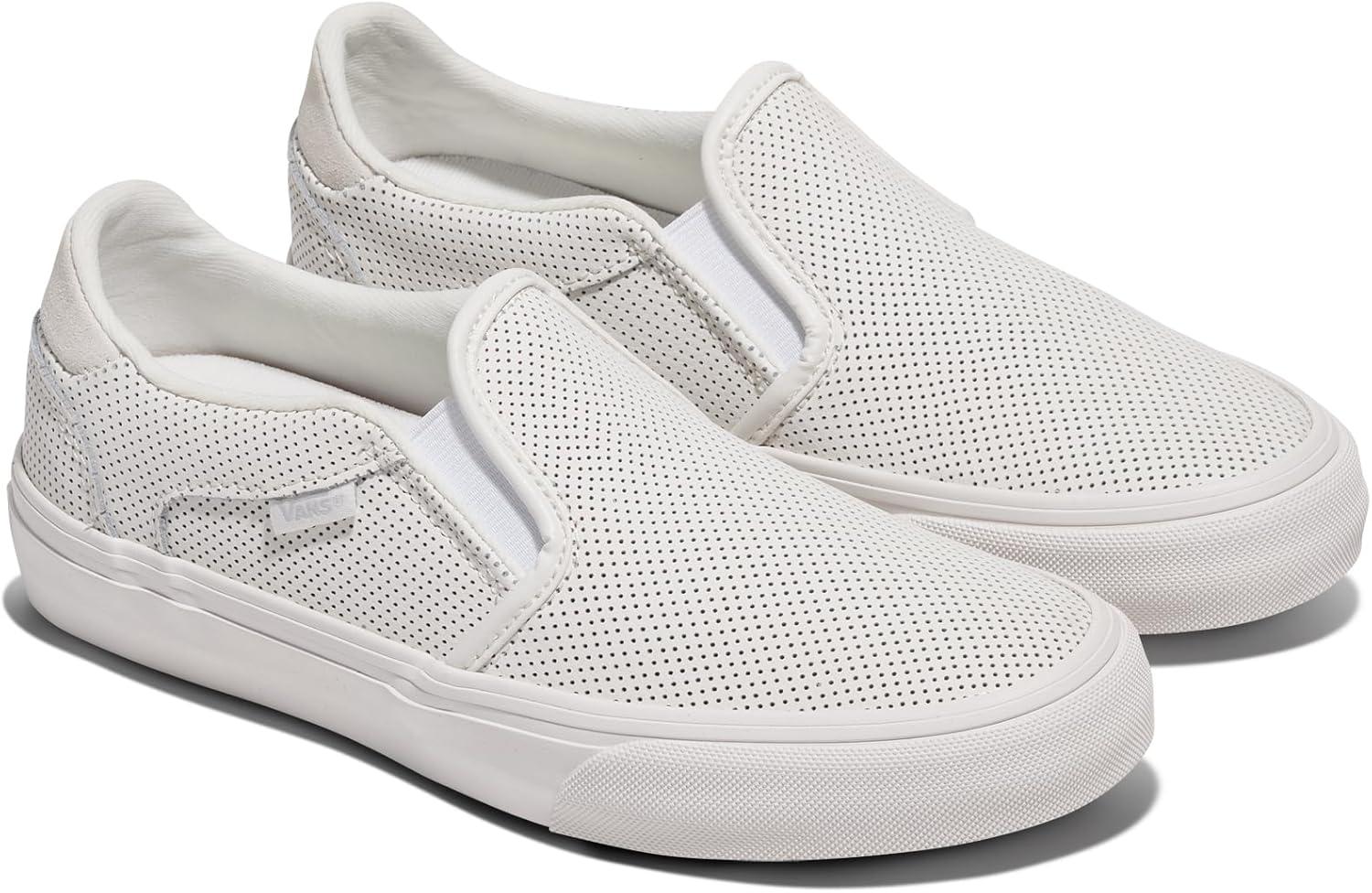 imageVans Womens Asher Deluxe Slipon ShoeMono Perf Blanc De Blanc