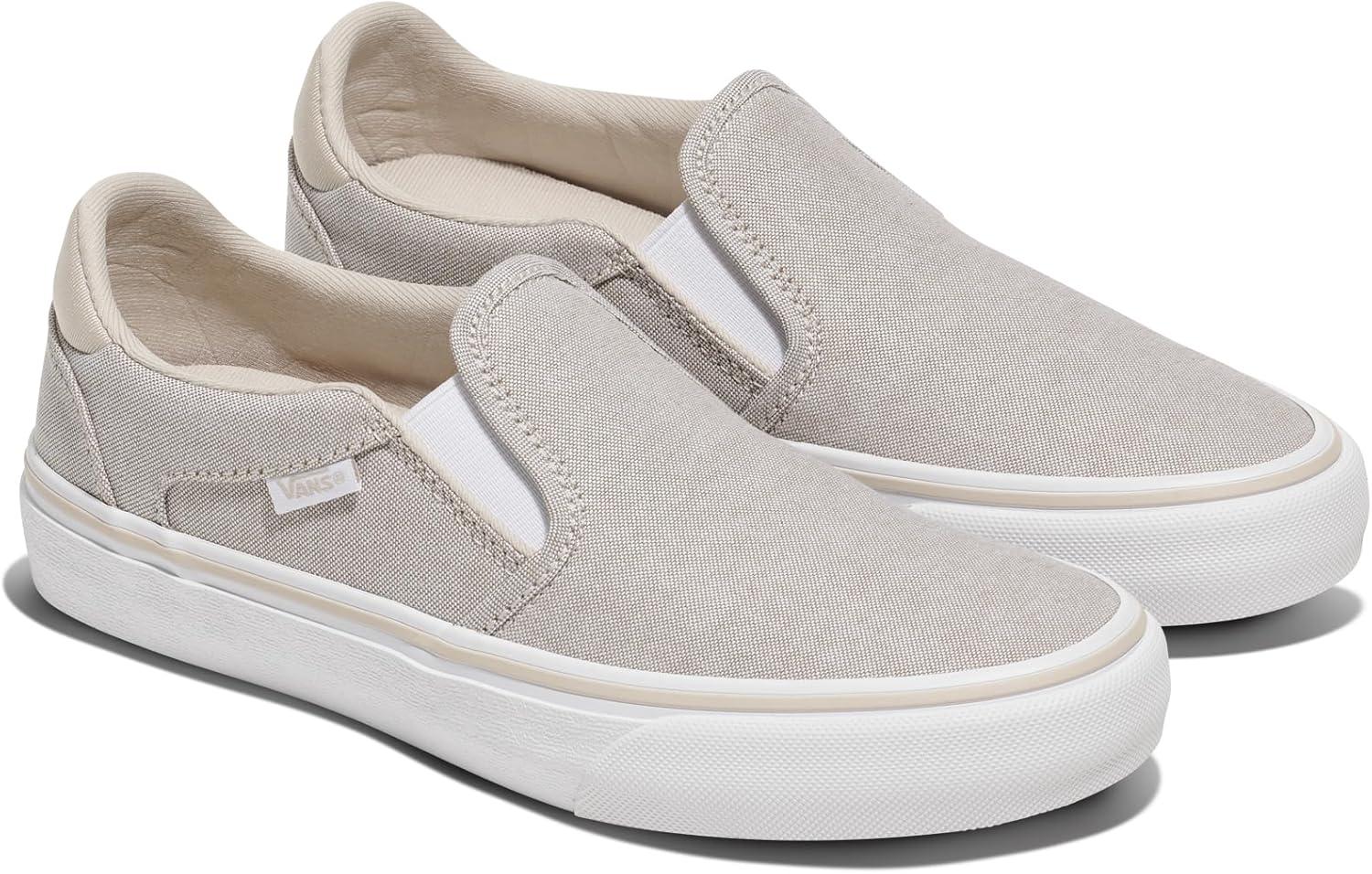 imageVans Womens Asher Deluxe Slipon ShoeSummer Canvas Taupe