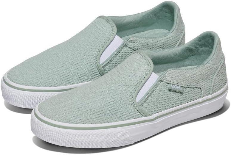 imageVans Womens Asher Deluxe Slipon ShoeWaffle Knit Gray Olive