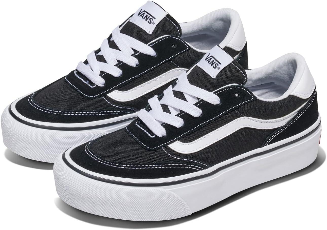 imageVans Womens Brooklyn Ls Platform ShoeSuedeCanvas BlackWhite