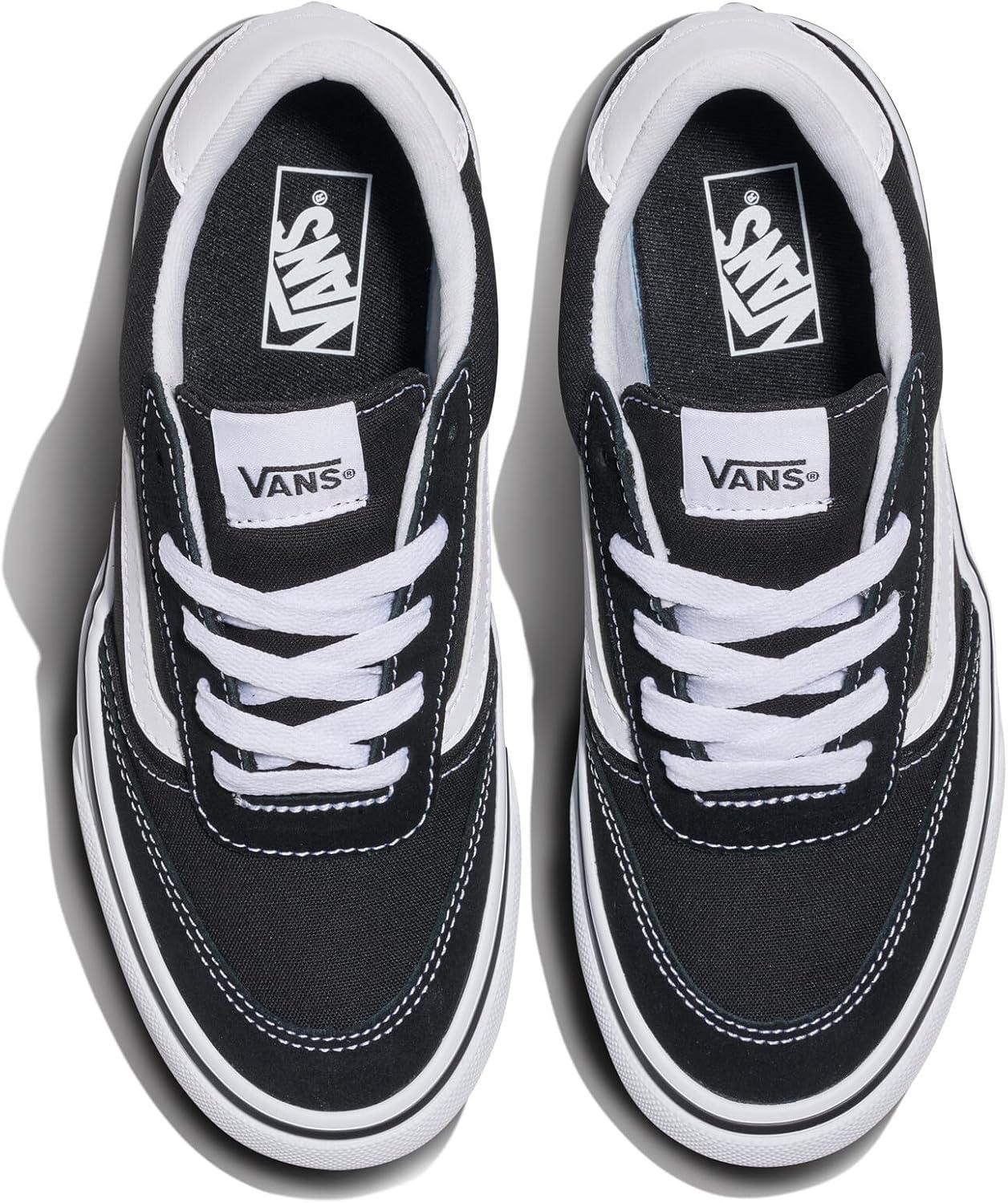 imageVans Womens Brooklyn Ls Platform ShoeSuedeCanvas BlackWhite