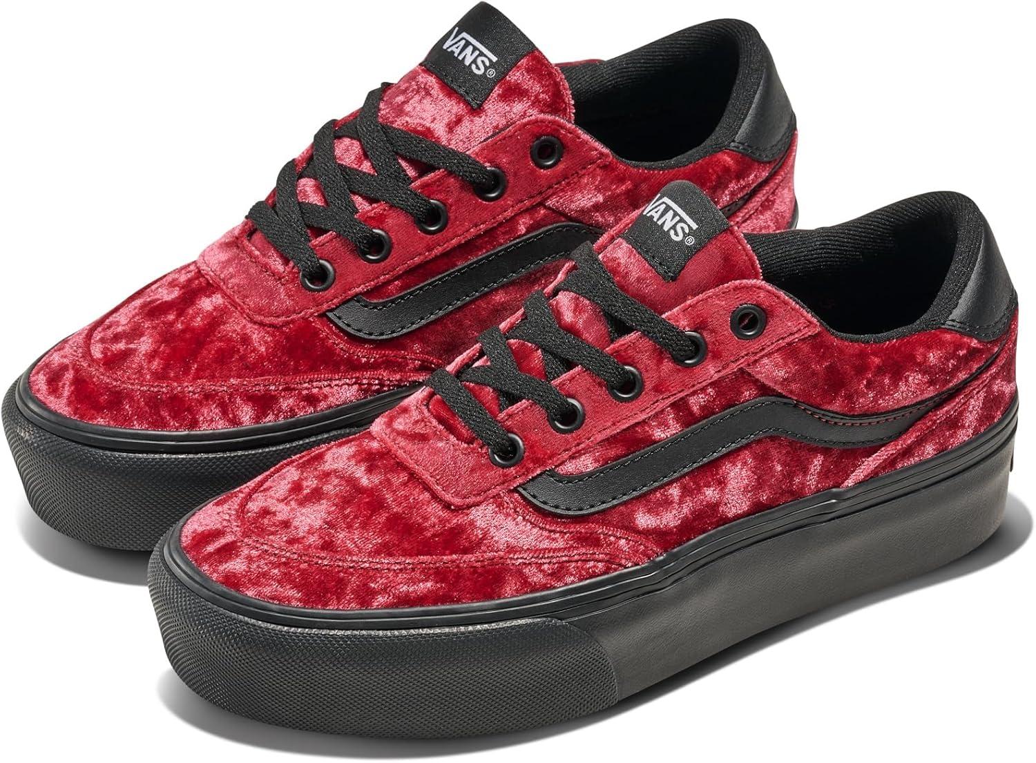 imageVans Womens Brooklyn Ls Platform ShoeVelvet Dark Red