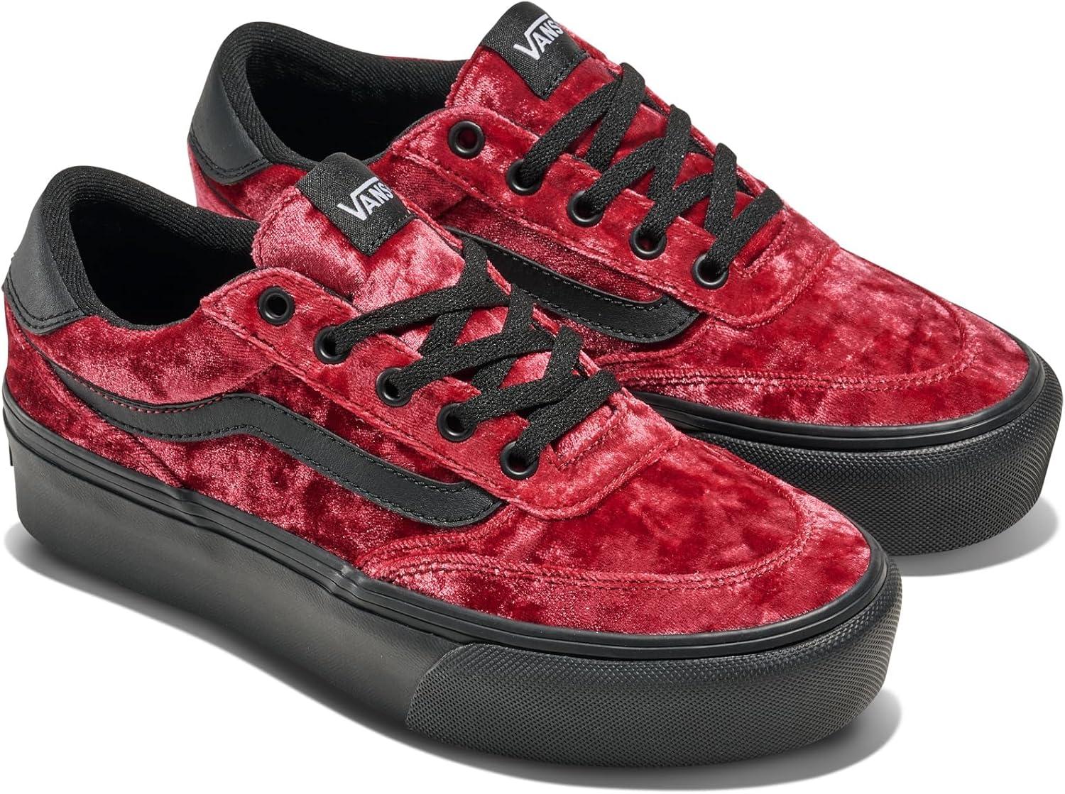 imageVans Womens Brooklyn Ls Platform ShoeVelvet Dark Red