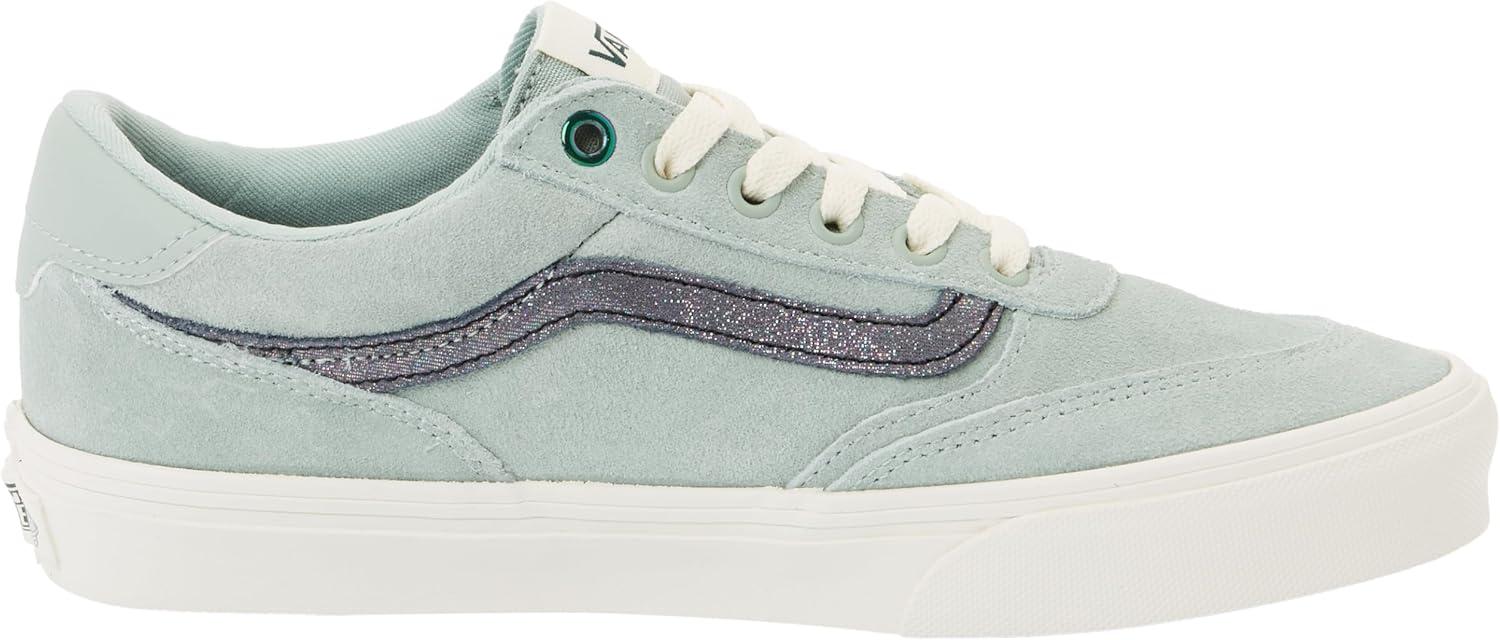 imageVans Womens Brooklyn Ls Shoe Lowtop Sneakers for Everyday Wear Walking Work amp FashionShimmer Gray Olive