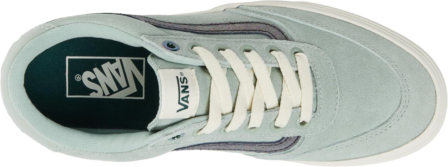 imageVans Womens Brooklyn Ls Shoe Lowtop Sneakers for Everyday Wear Walking Work amp FashionShimmer Gray Olive