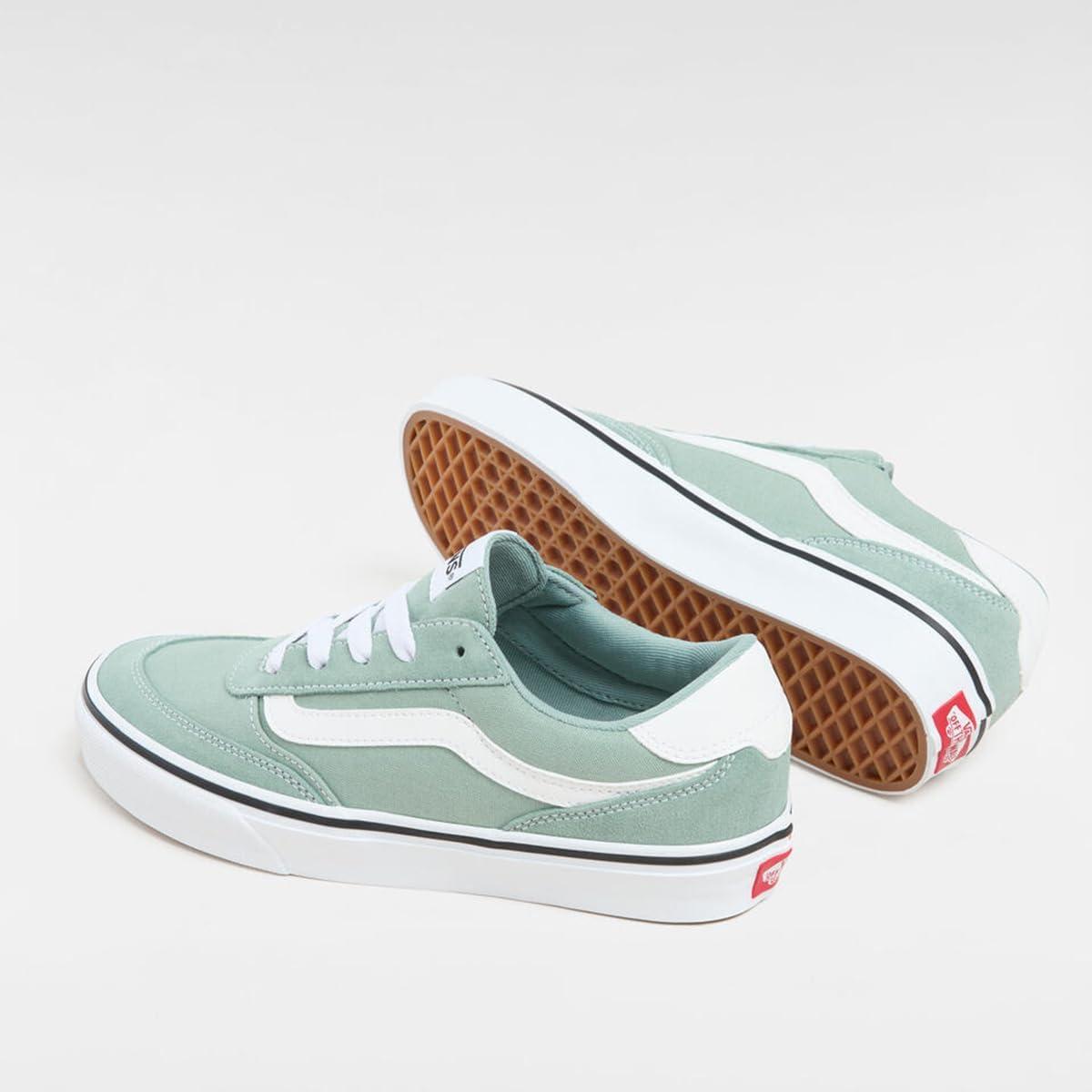 imageVans Womens Brooklyn Ls Shoe Lowtop Sneakers for Everyday Wear Walking Work amp FashionSuede and Iceberg Green