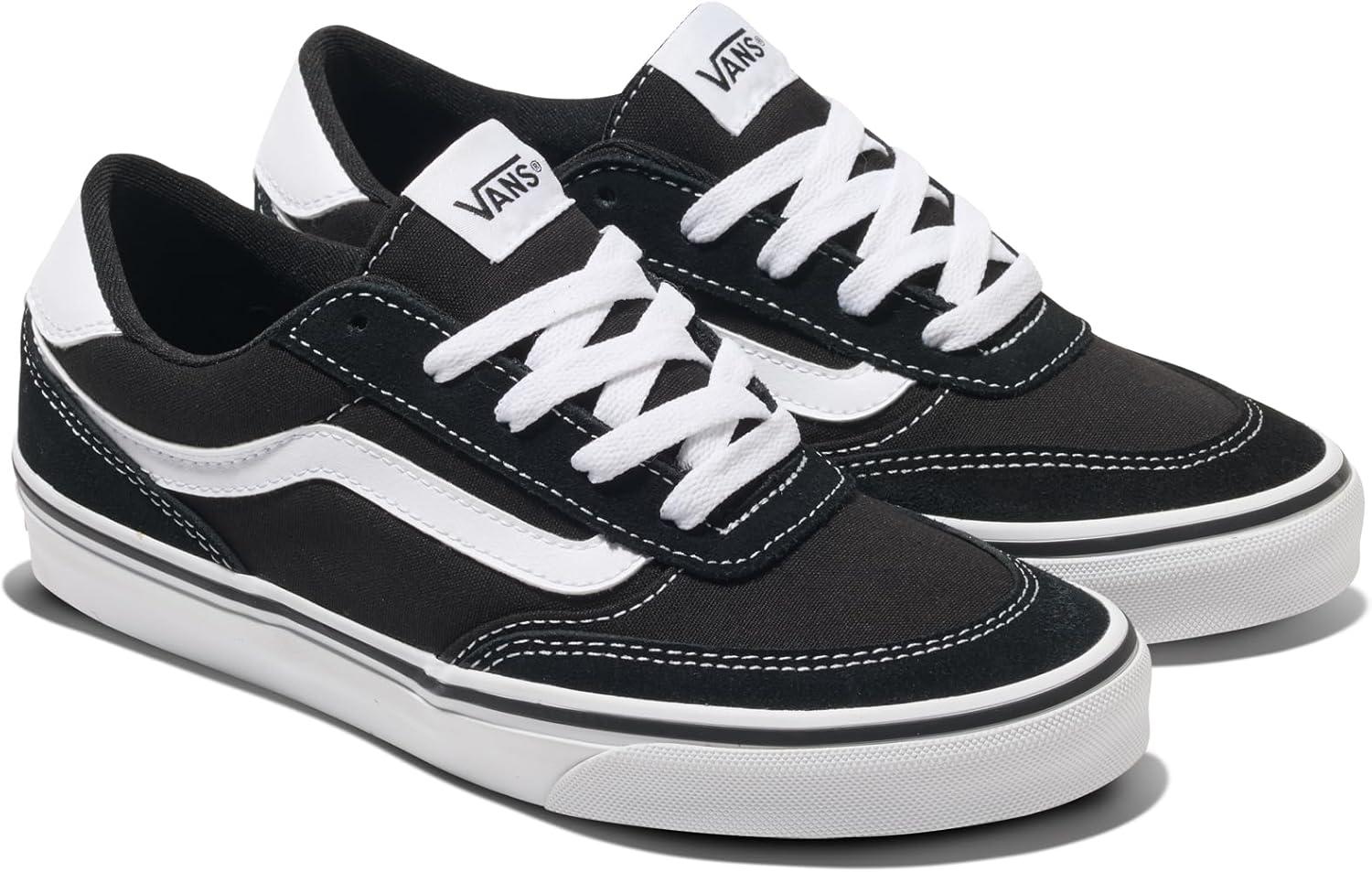 imageVans Womens Brooklyn Ls Shoe Lowtop Sneakers for Everyday Wear Walking Work amp FashionSuedeCanvas BlackWhite