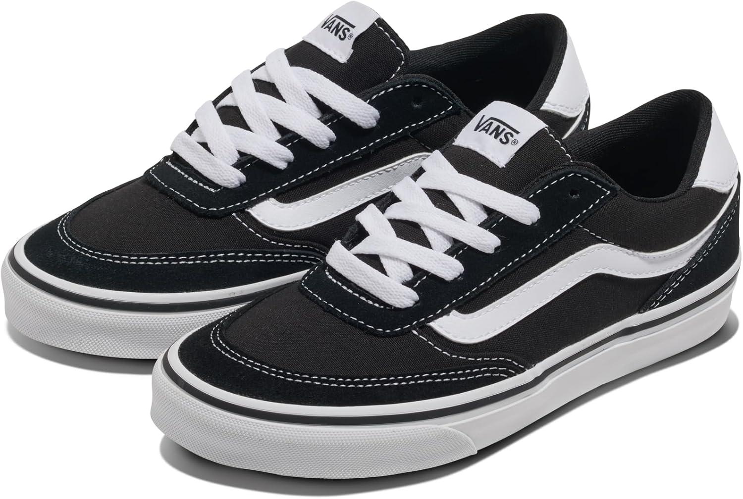 imageVans Womens Brooklyn Ls Shoe Lowtop Sneakers for Everyday Wear Walking Work amp FashionSuedeCanvas BlackWhite