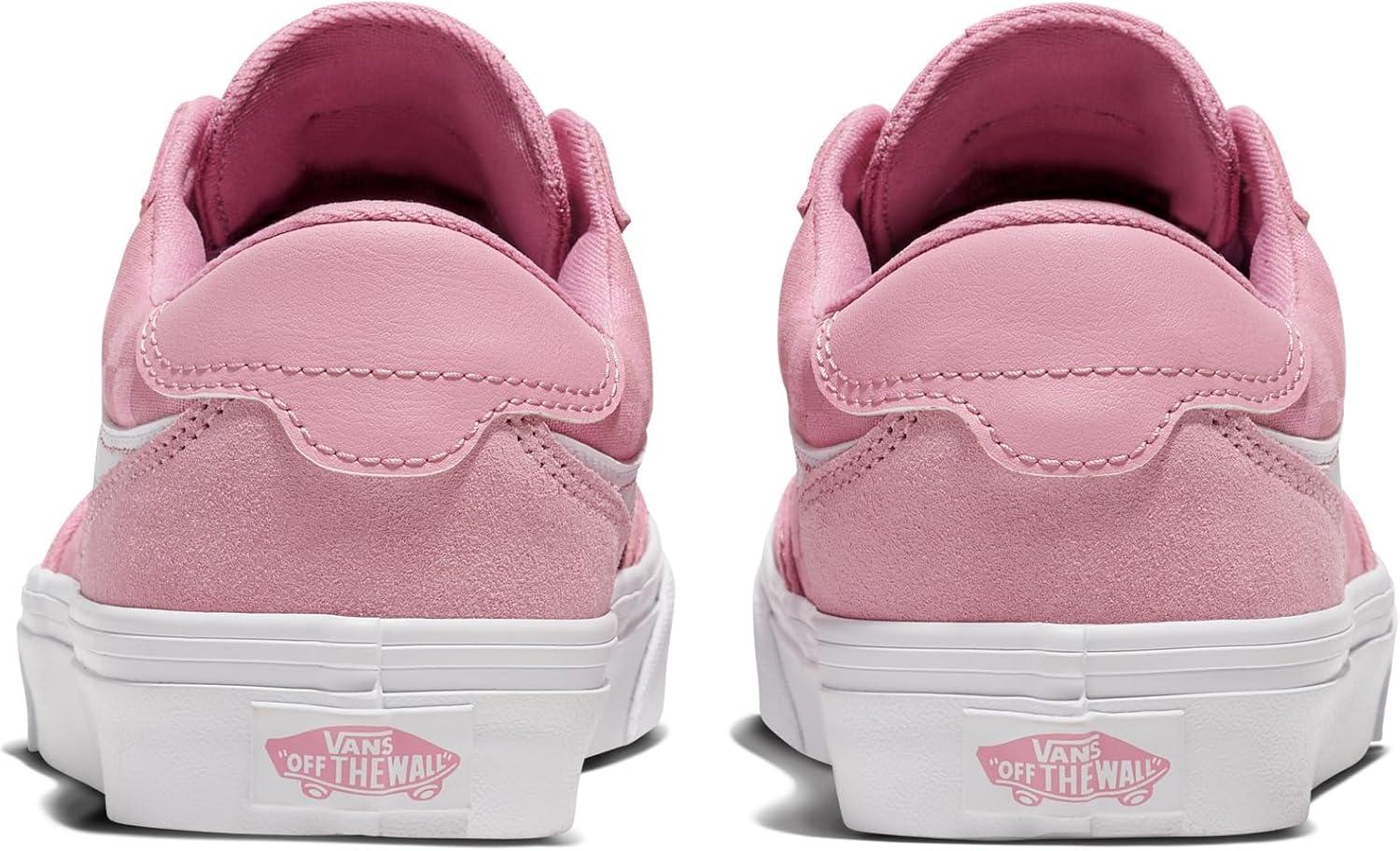 imageVans Womens Brooklyn Ls Shoe Lowtop Sneakers for Everyday Wear Walking Work amp FashionTonal Check Pink Dawn
