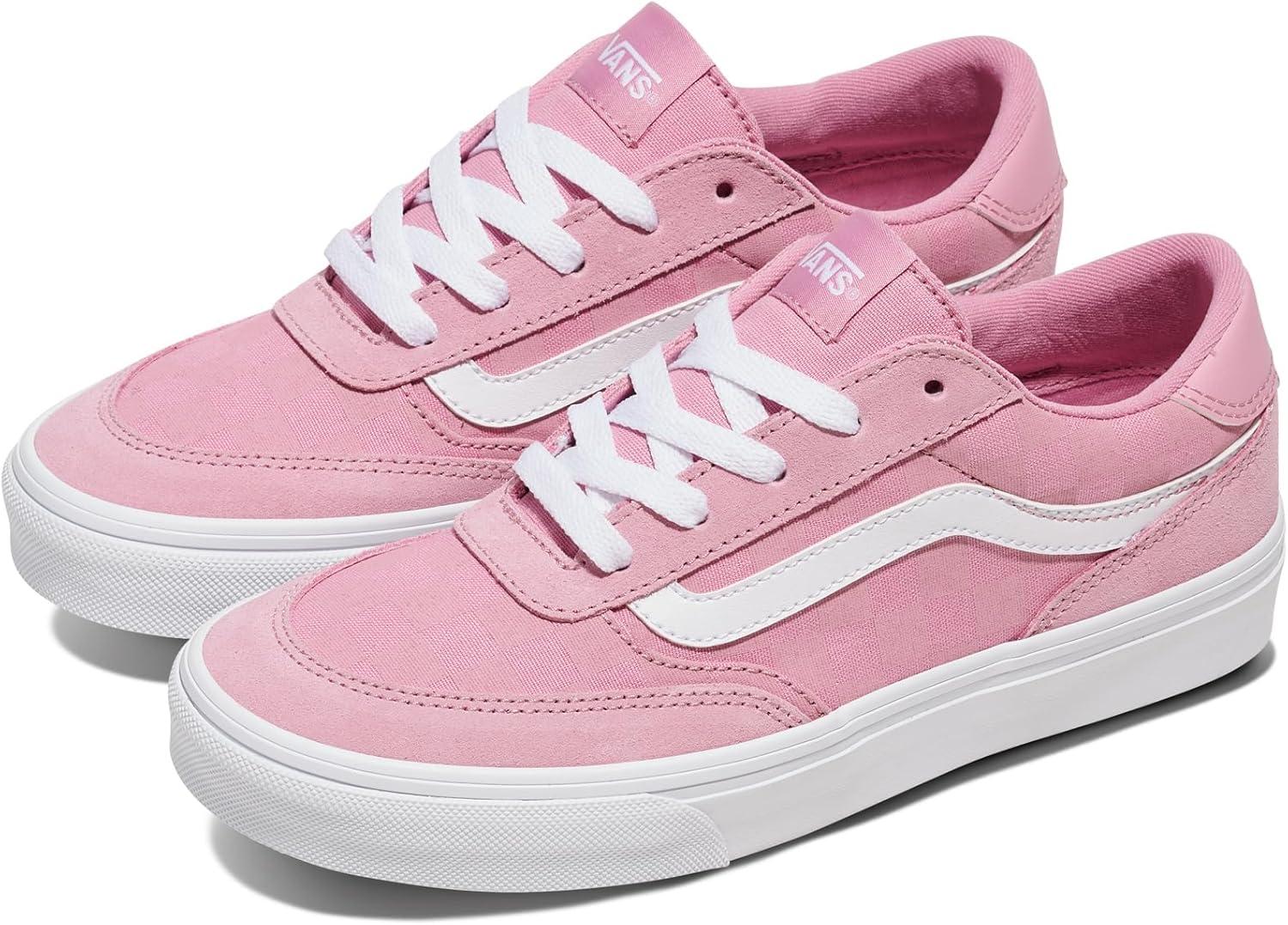 imageVans Womens Brooklyn Ls Shoe Lowtop Sneakers for Everyday Wear Walking Work amp FashionTonal Check Pink Dawn