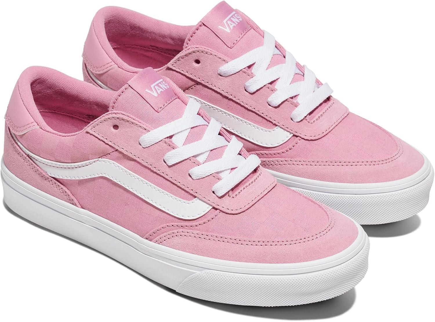 imageVans Womens Brooklyn Ls Shoe Lowtop Sneakers for Everyday Wear Walking Work amp FashionTonal Check Pink Dawn