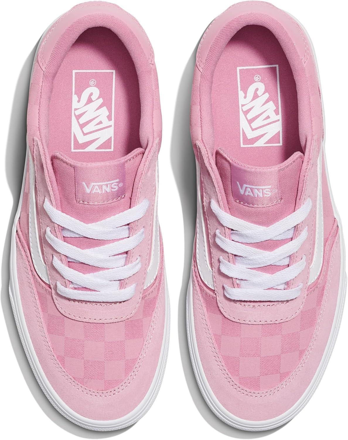 imageVans Womens Brooklyn Ls Shoe Lowtop Sneakers for Everyday Wear Walking Work amp FashionTonal Check Pink Dawn