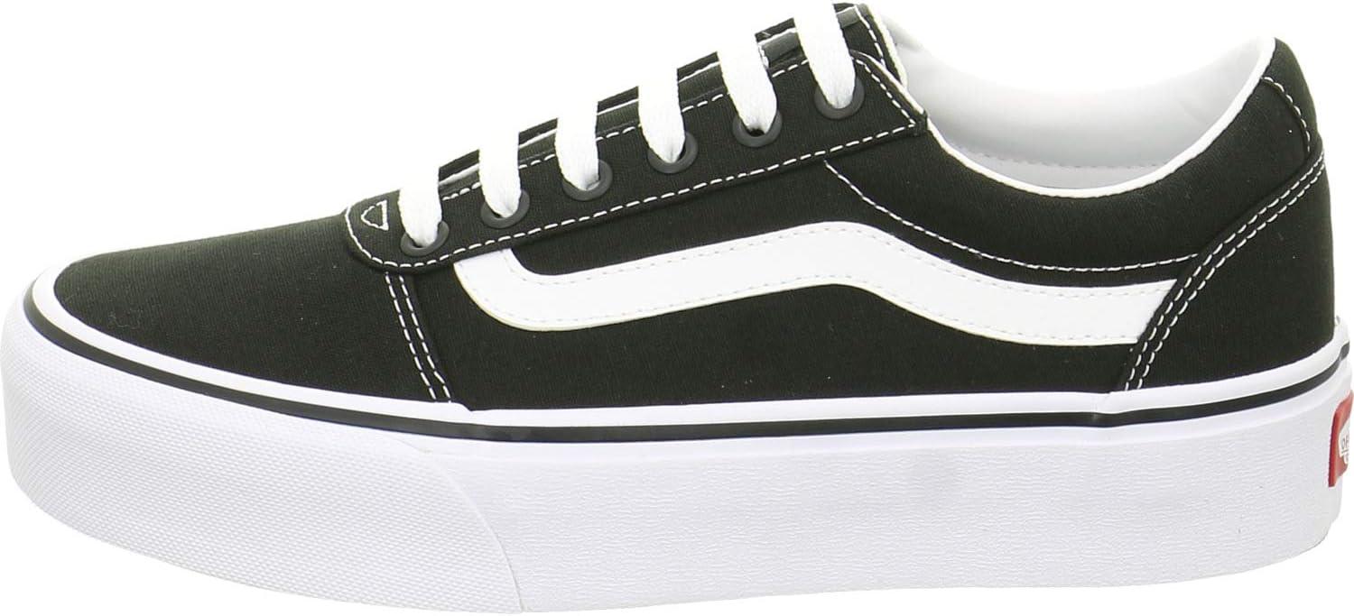imageVans Womens Classic Slip On Platform SneakersCanvas Black White