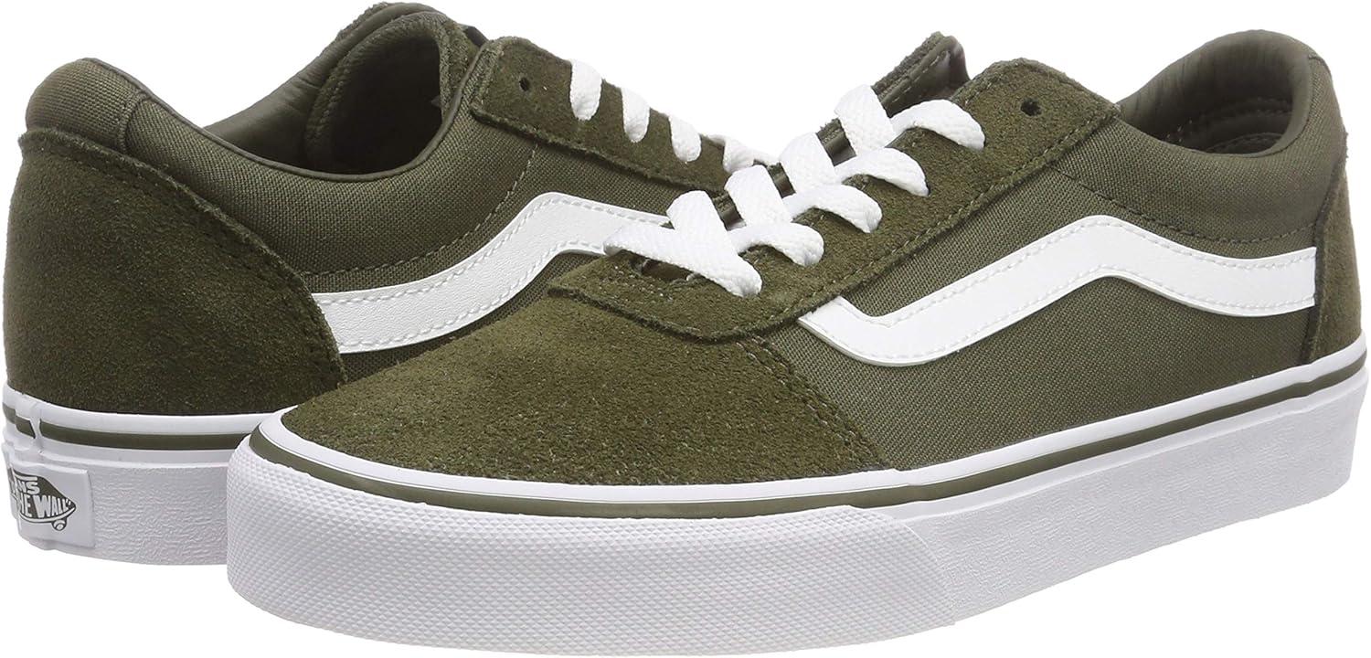 imageVans Womens Classic Slip On Platform SneakersGreen Suede Canvas Olive Qz2