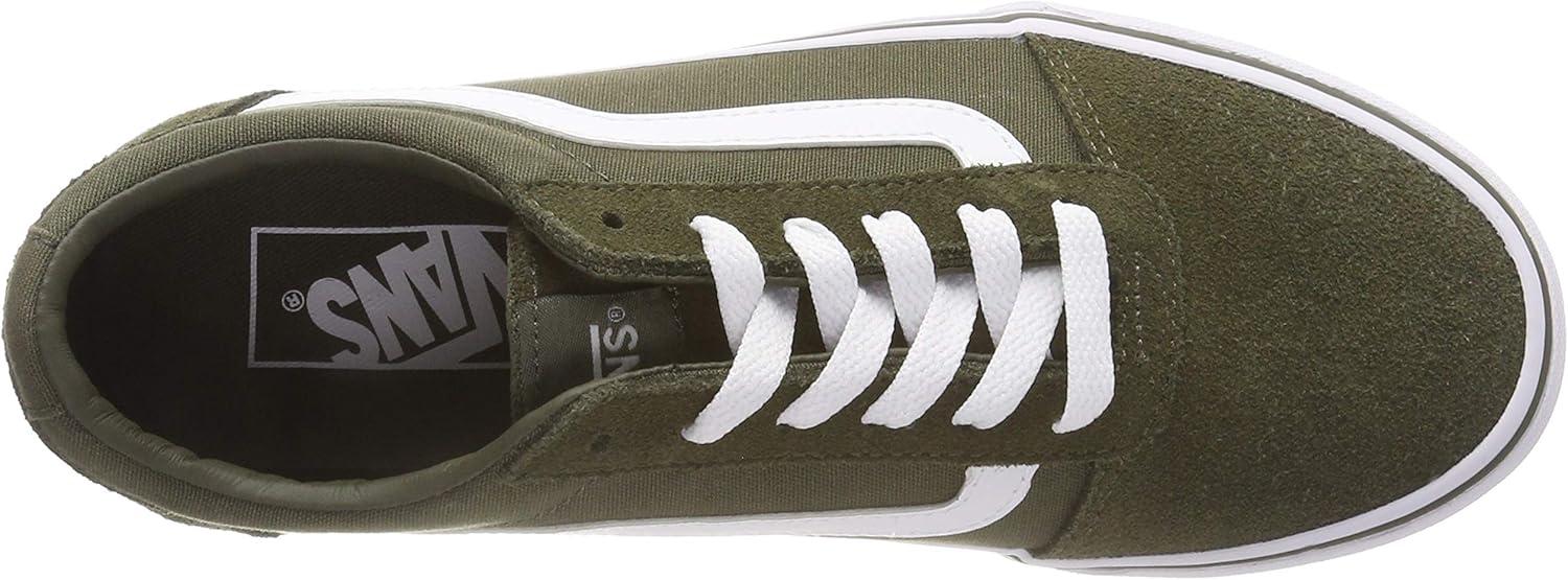 imageVans Womens Classic Slip On Platform SneakersGreen Suede Canvas Olive Qz2