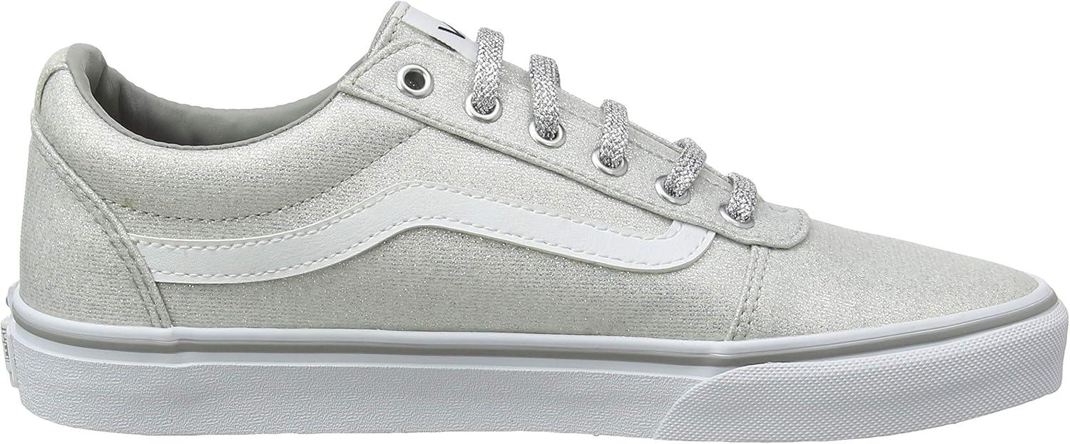 imageVans Womens Classic Slip On Platform SneakersGrey Lurex Glitter Silver V2a