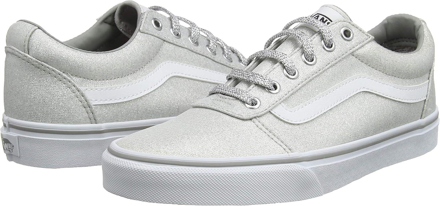 imageVans Womens Classic Slip On Platform SneakersGrey Lurex Glitter Silver V2a
