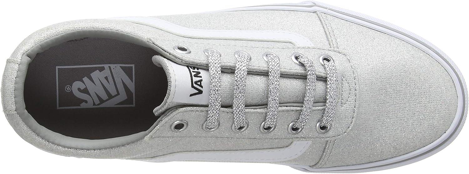 imageVans Womens Classic Slip On Platform SneakersGrey Lurex Glitter Silver V2a