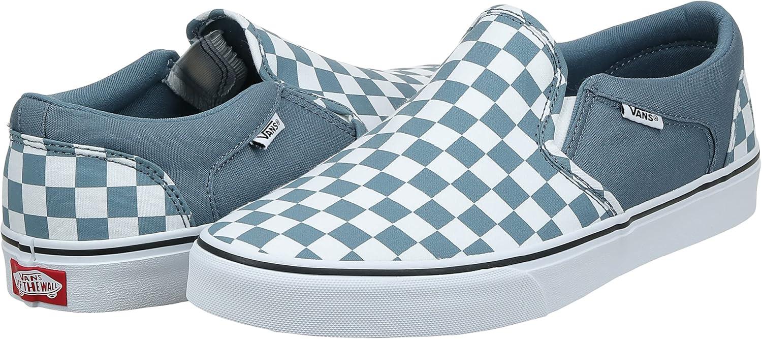 imageVans Womens Classic Slip On Platform SneakersMulticolour Checkerboard Blue Mirage White W50