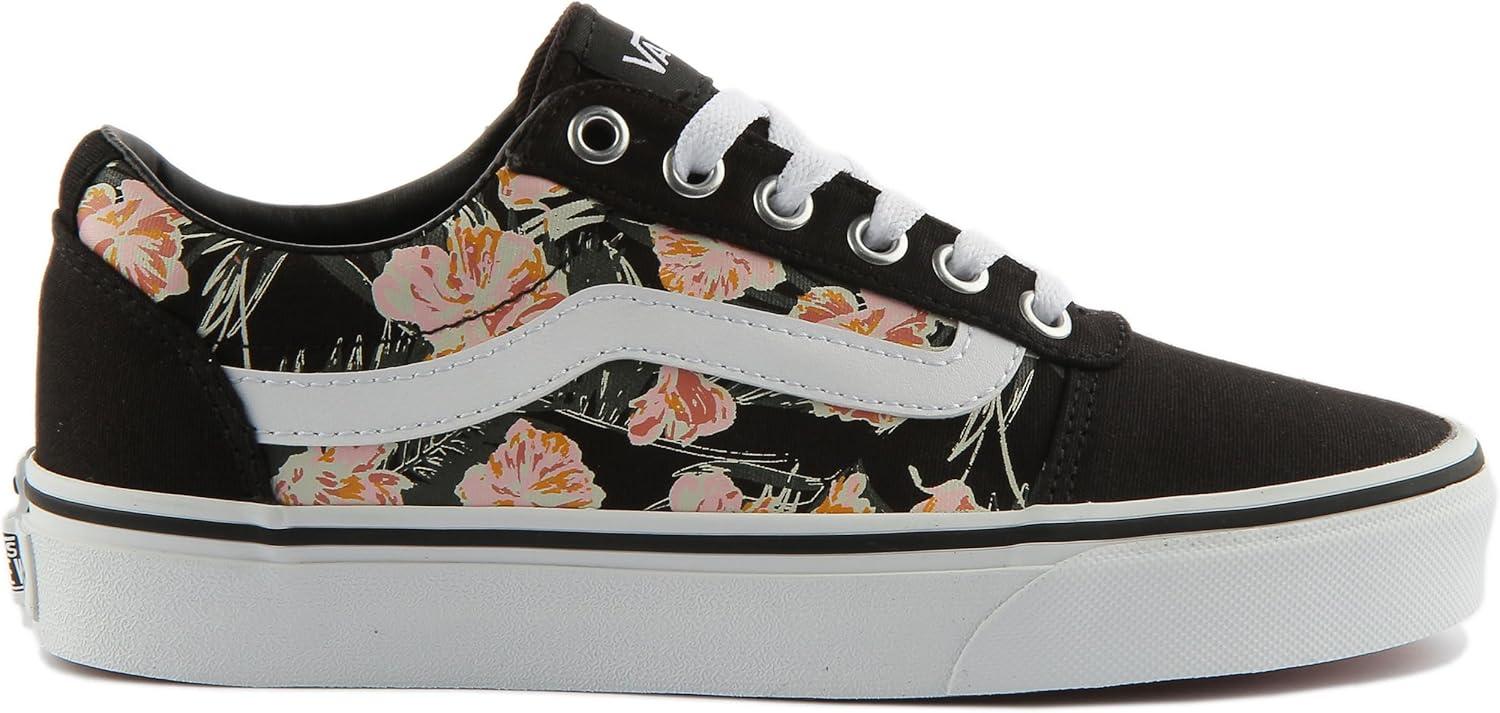 imageVans Womens Classic Slip On Platform SneakersPalm Floral Black White