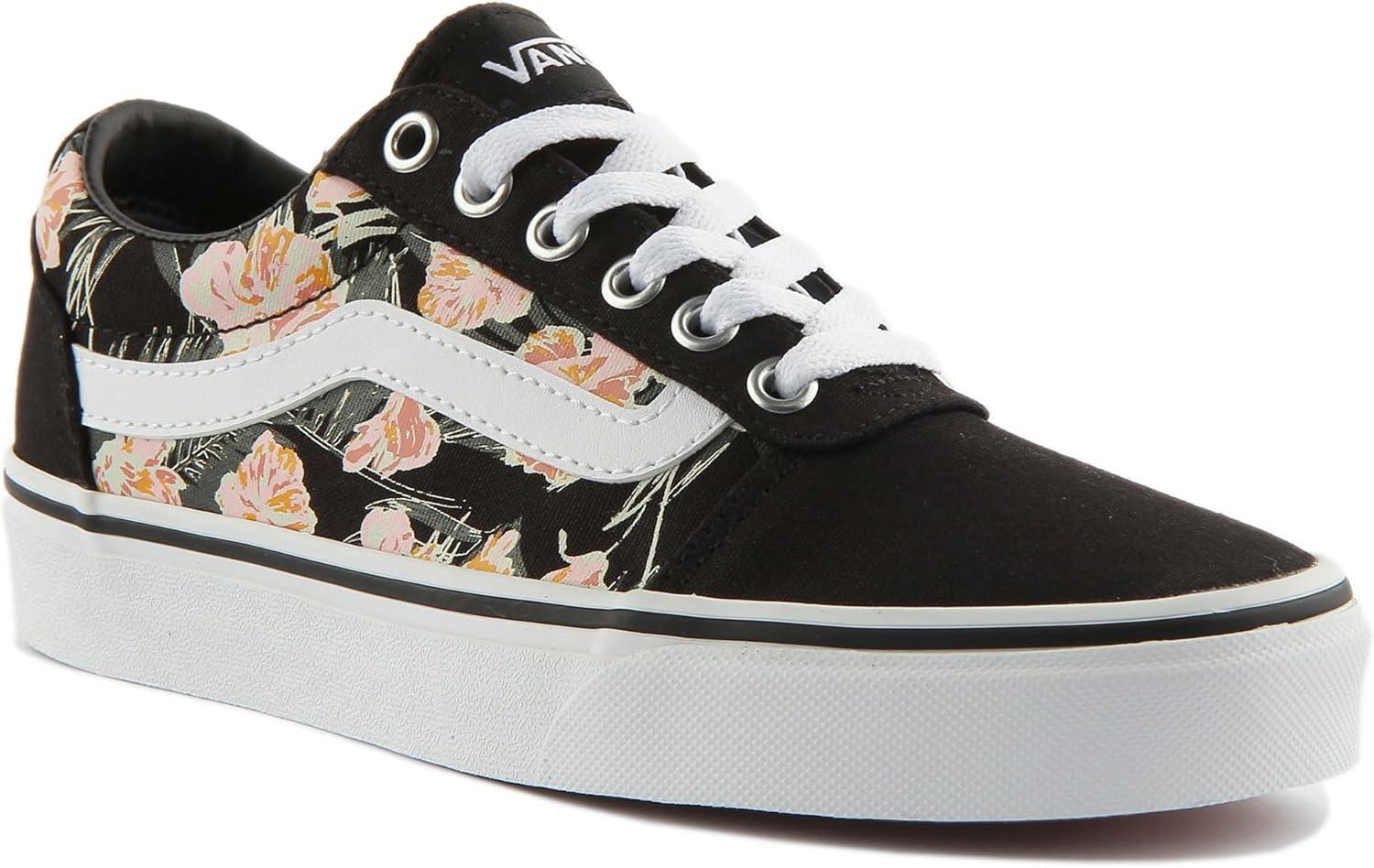 imageVans Womens Classic Slip On Platform SneakersPalm Floral Black White
