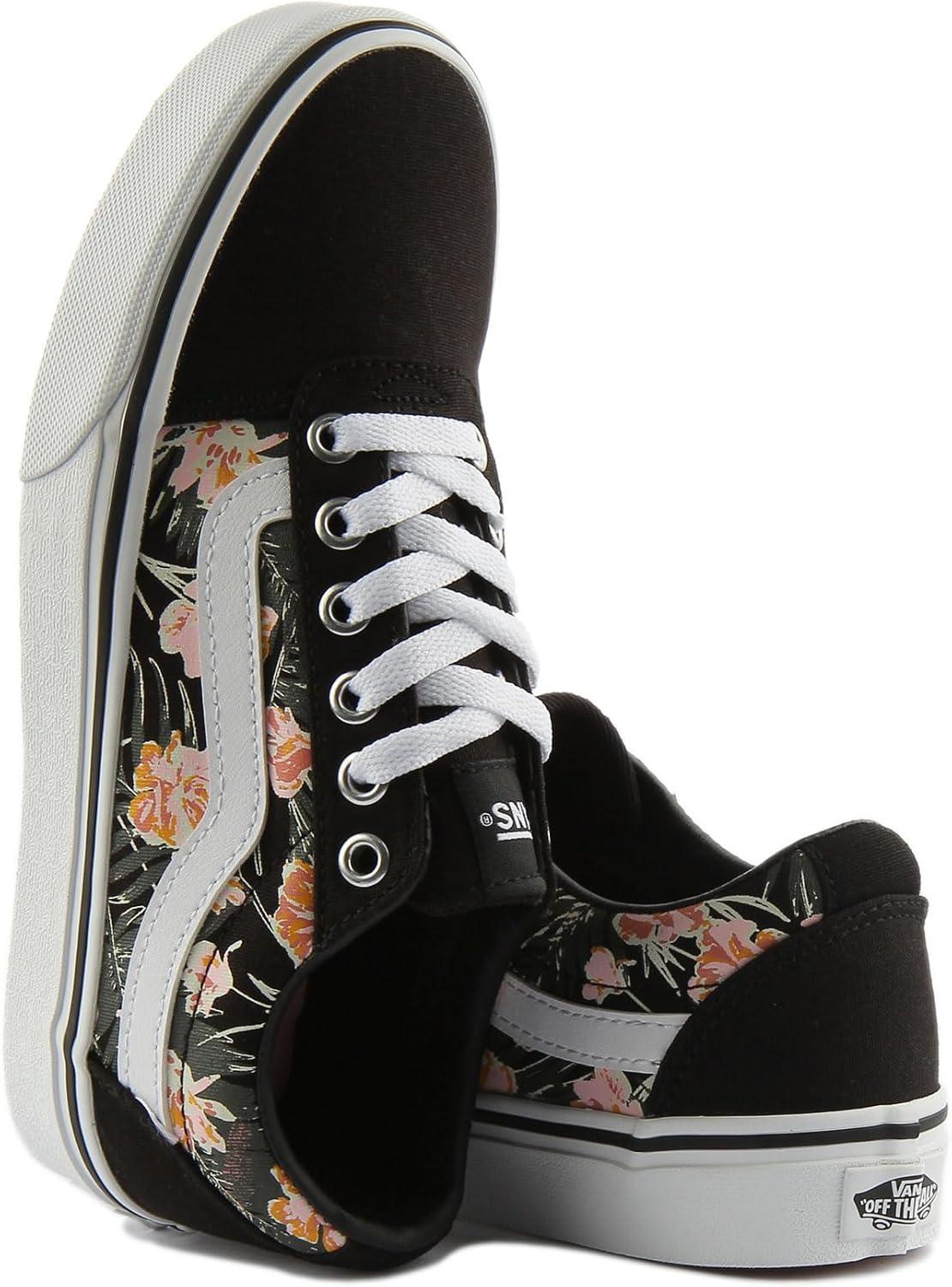 imageVans Womens Classic Slip On Platform SneakersPalm Floral Black White