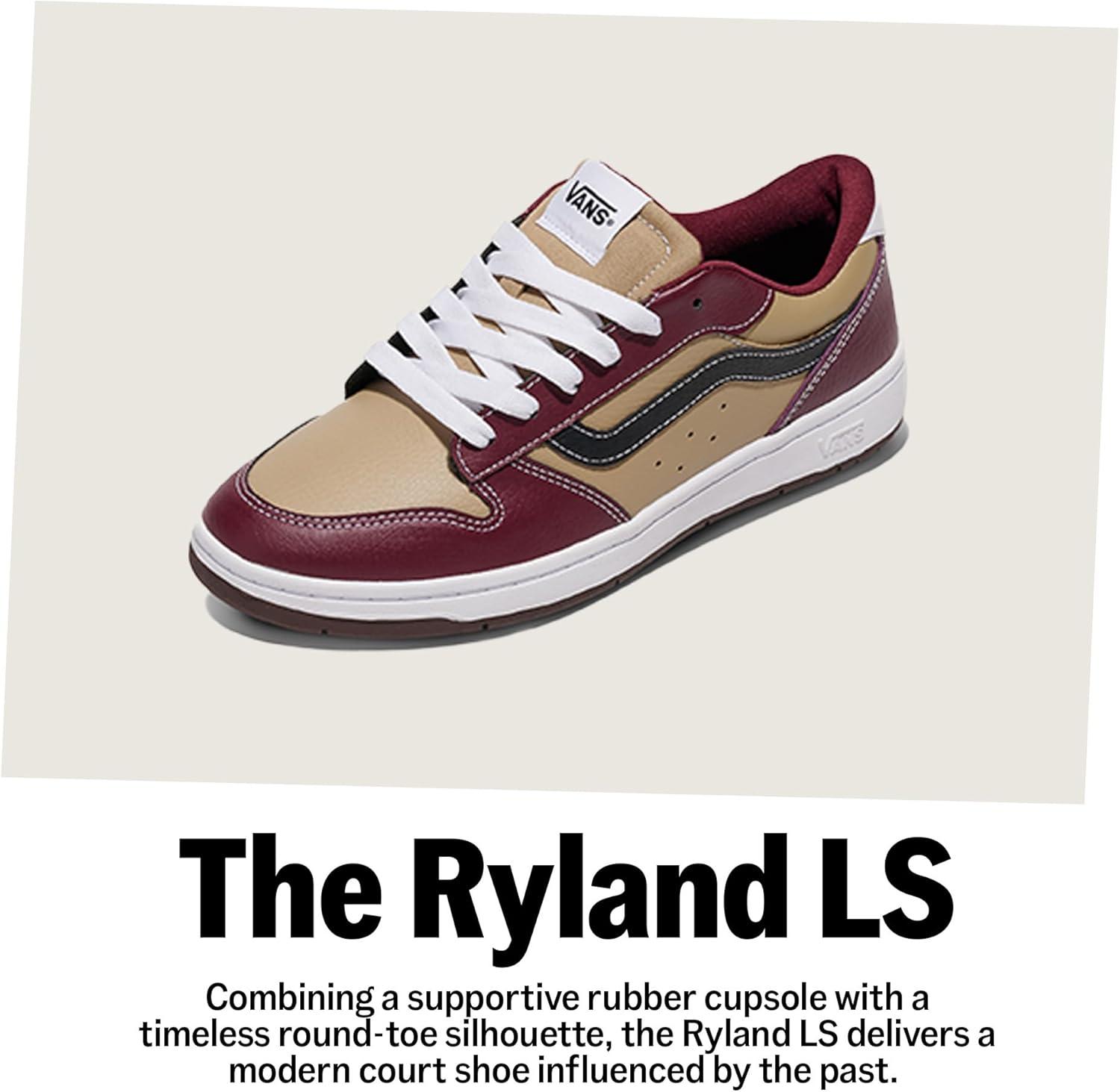 imageVans Womens Ryland Ls Shoe Retro Court Sneakers Tennis Fashion InspiredSuedeCanvas WhiteWhite