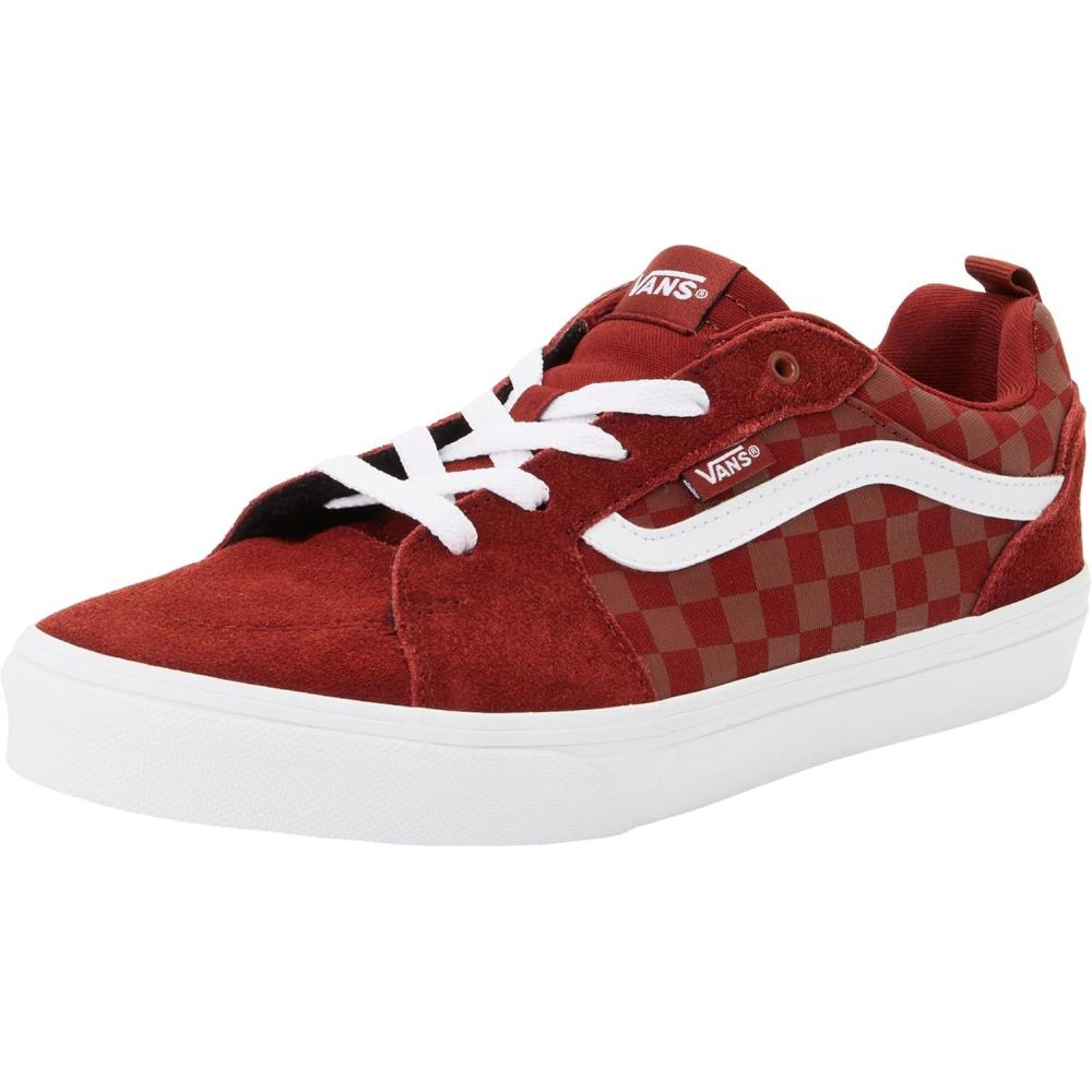 imageVans Boys Filmore Low Top ShoeTonal Check Brick Red
