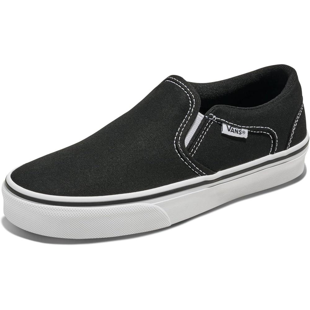 imageVans Kids Asher Low Top ShoeCanvas BlackWhite