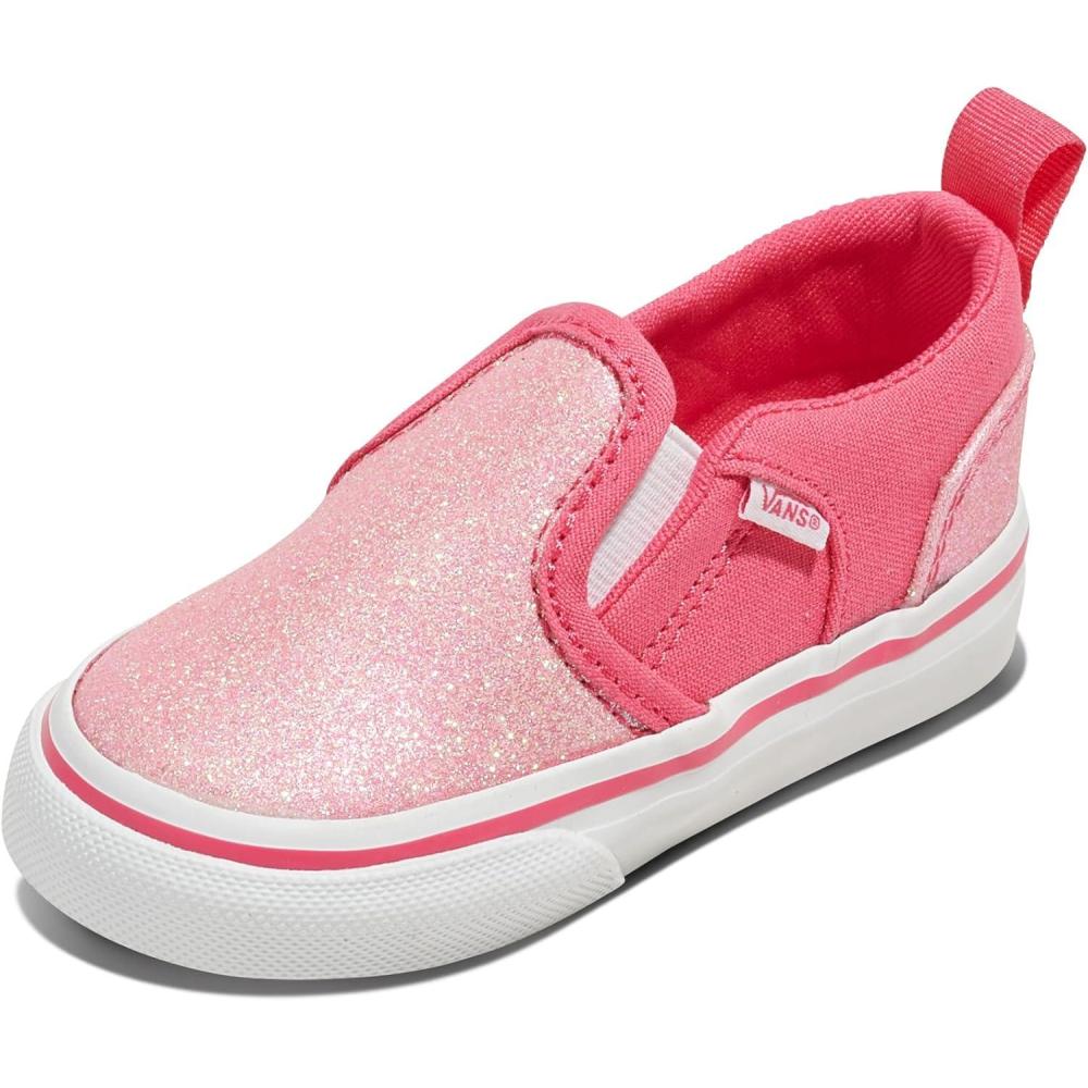 imageVans Kids Asher V Slipon ShoeGlitter Candied Pink