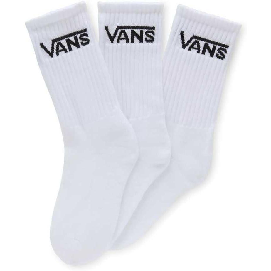 imageVans Kids Classic Crew Socks 3Pack Unisex Everyday Socks for Boys amp Girls Soft amp Stretchy Fabric Great for HighTop Shoes White 16