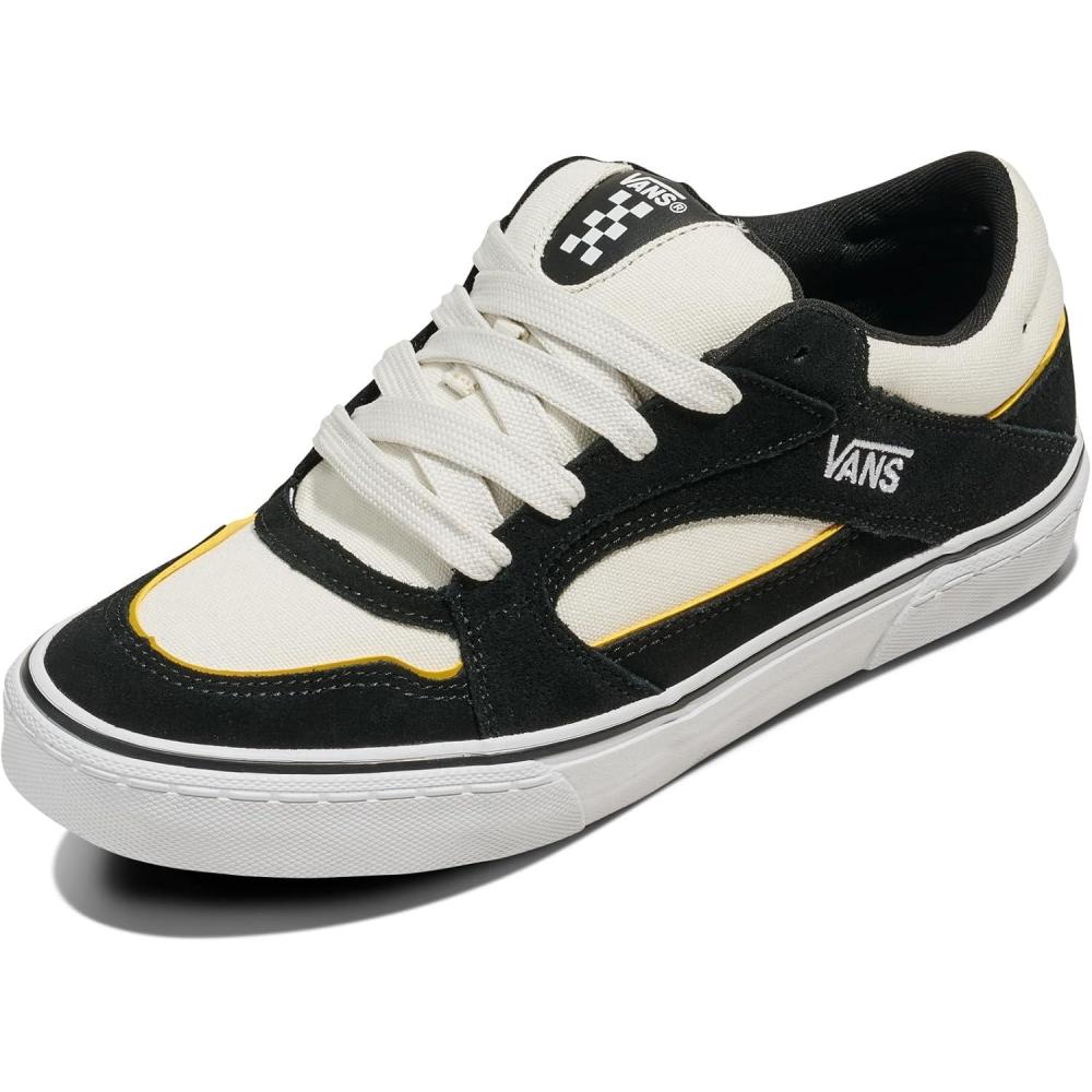 imageVans Mens Chukka Push ShoesChunky Check Lace BlackWhiteYellow