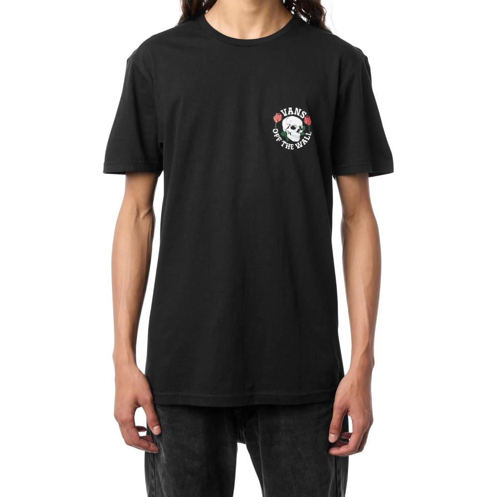 imageVans Unisex Adult Skull Roseyb ShortSleeve TShirtBlack