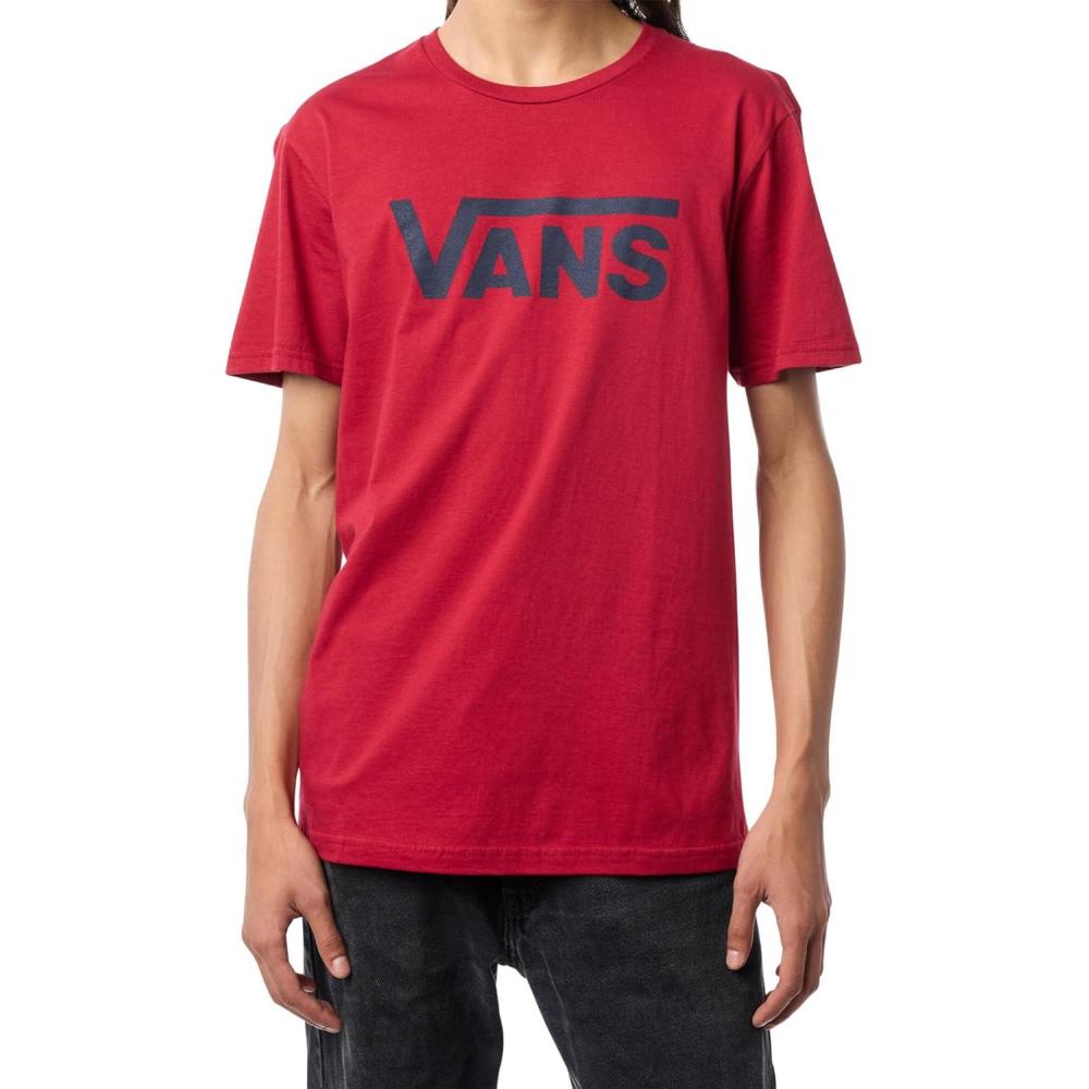 imageVans UnisexAdult Classic Drop V ShortSleeve CrewCardinalNavy