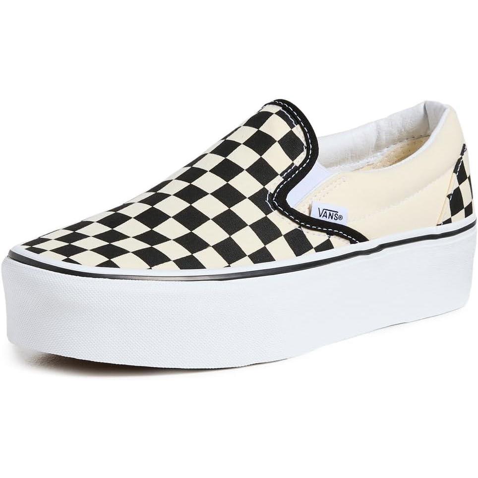imageVans UnisexAdult Classic Slip onCheckerboardblackWhite