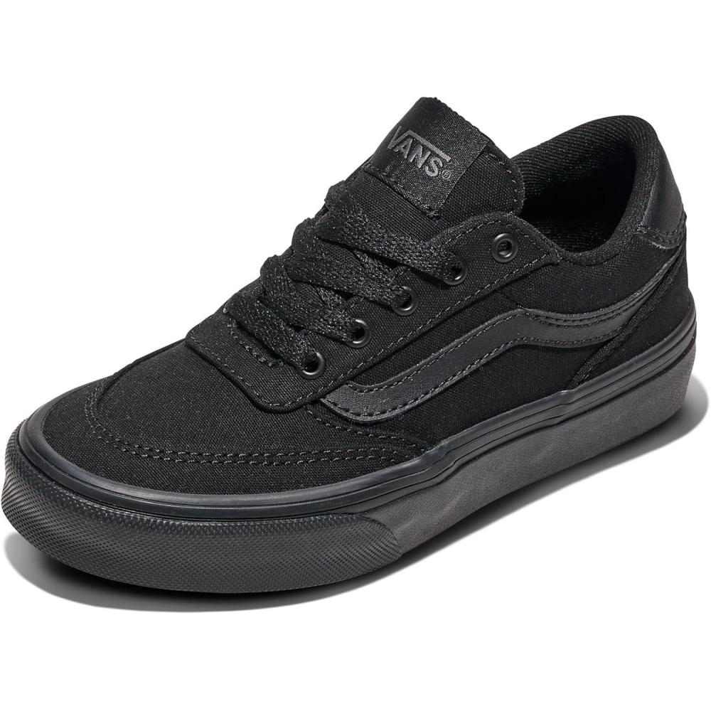 imageVans UnisexChild Brooklyn Ls Low Top ShoeCanvas BlackBlack