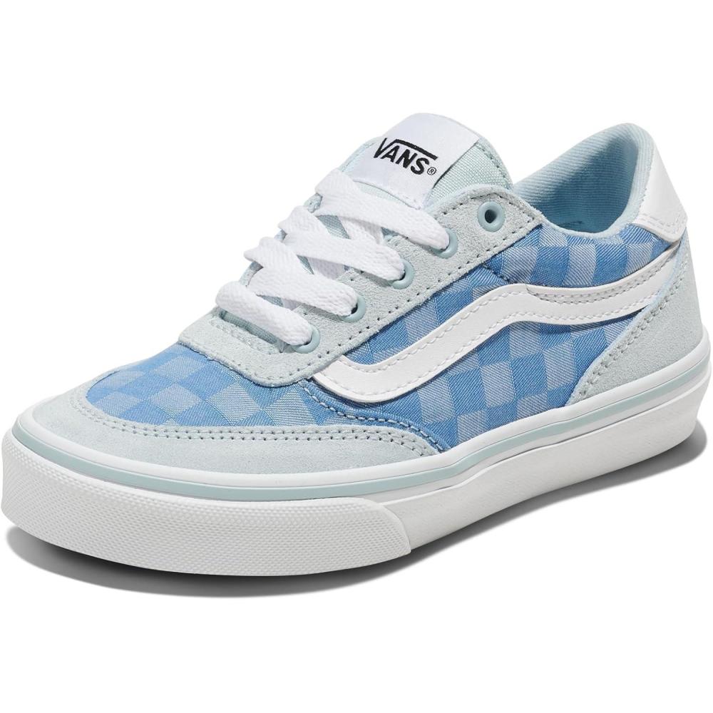 imageVans UnisexChild Brooklyn Ls Low Top ShoeCheck Textile Dawn Mist