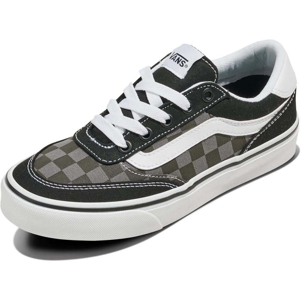 imageVans UnisexChild Brooklyn Ls Low Top ShoeTonal Check Faded Black