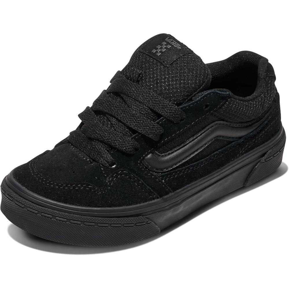 imageVans UnisexChild Caldrone Low Top ShoeSuedeMesh BlackBlack