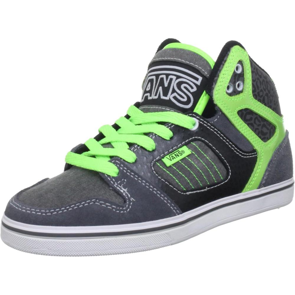 imageVans UnisexChild Hightop TrainersPewter Neon Green