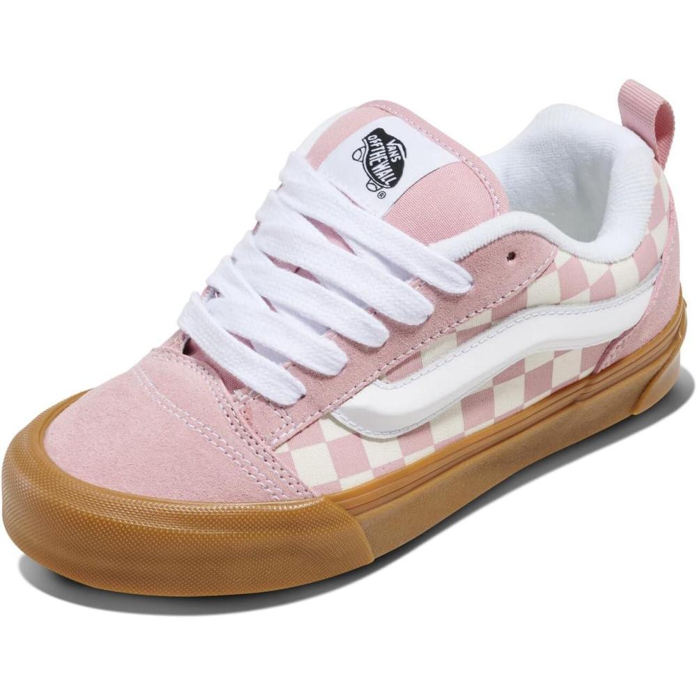 imageVans UnisexChild Knu Skool ShoeGum Check Misty Mauve