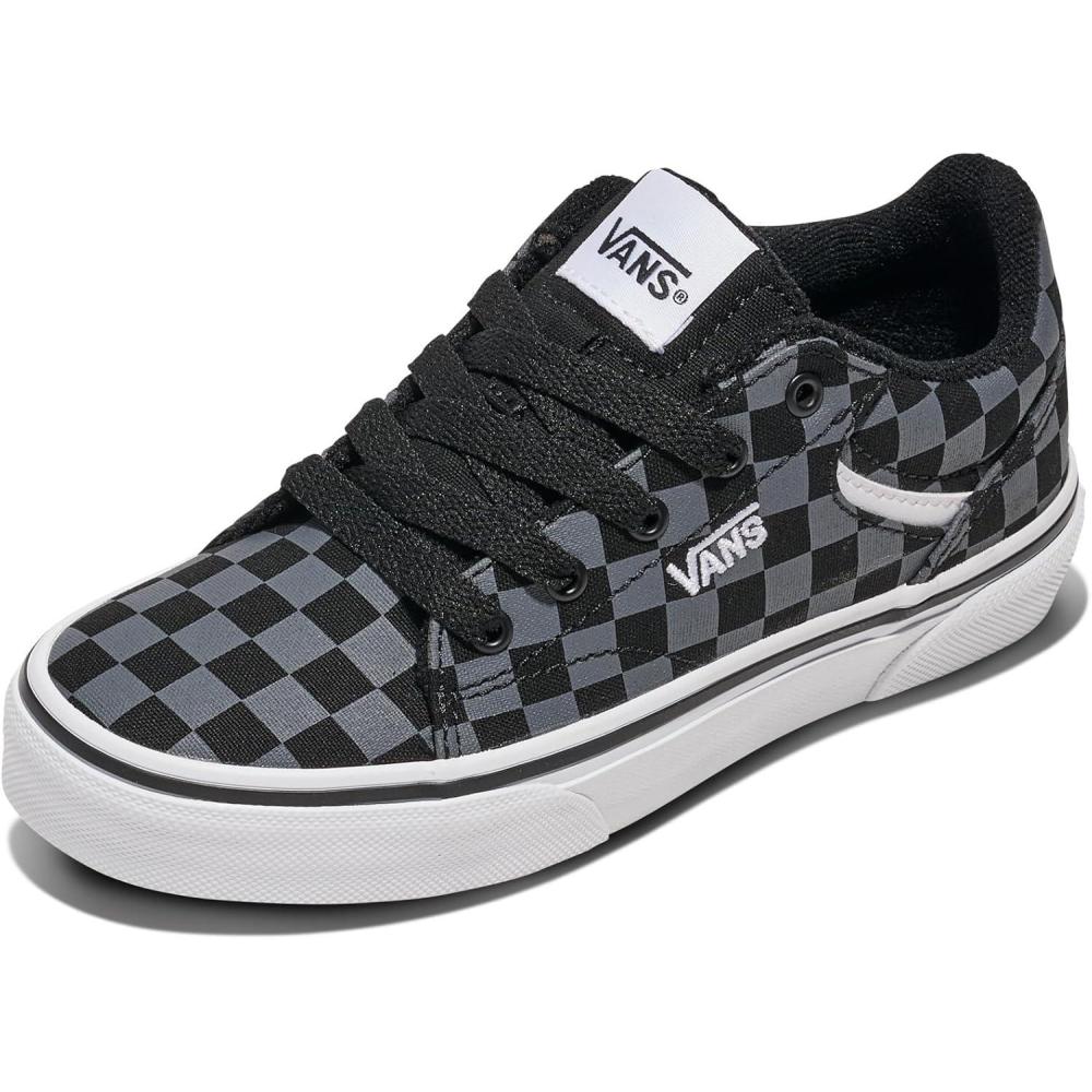 imageVans UnisexChild Seldan ShoeCheckerboard BlackPewter