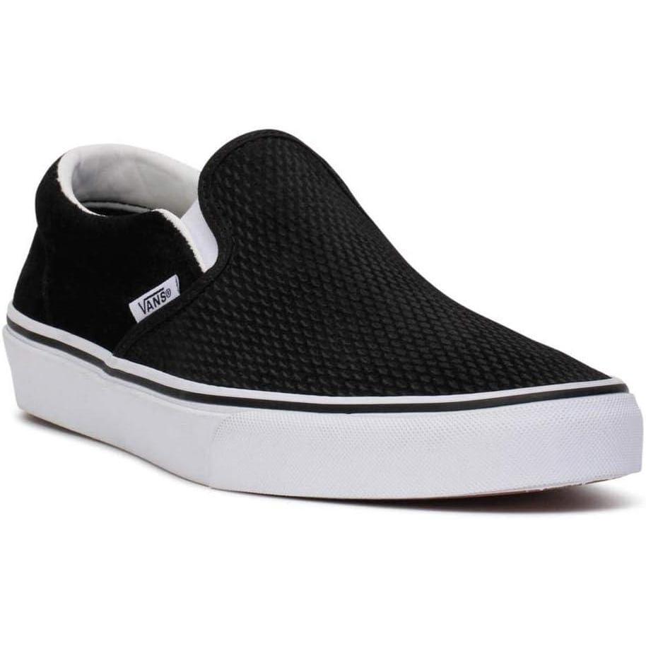 imageVans Womens Asher Adult Low Top SneakersEmbossed Suede Black True White