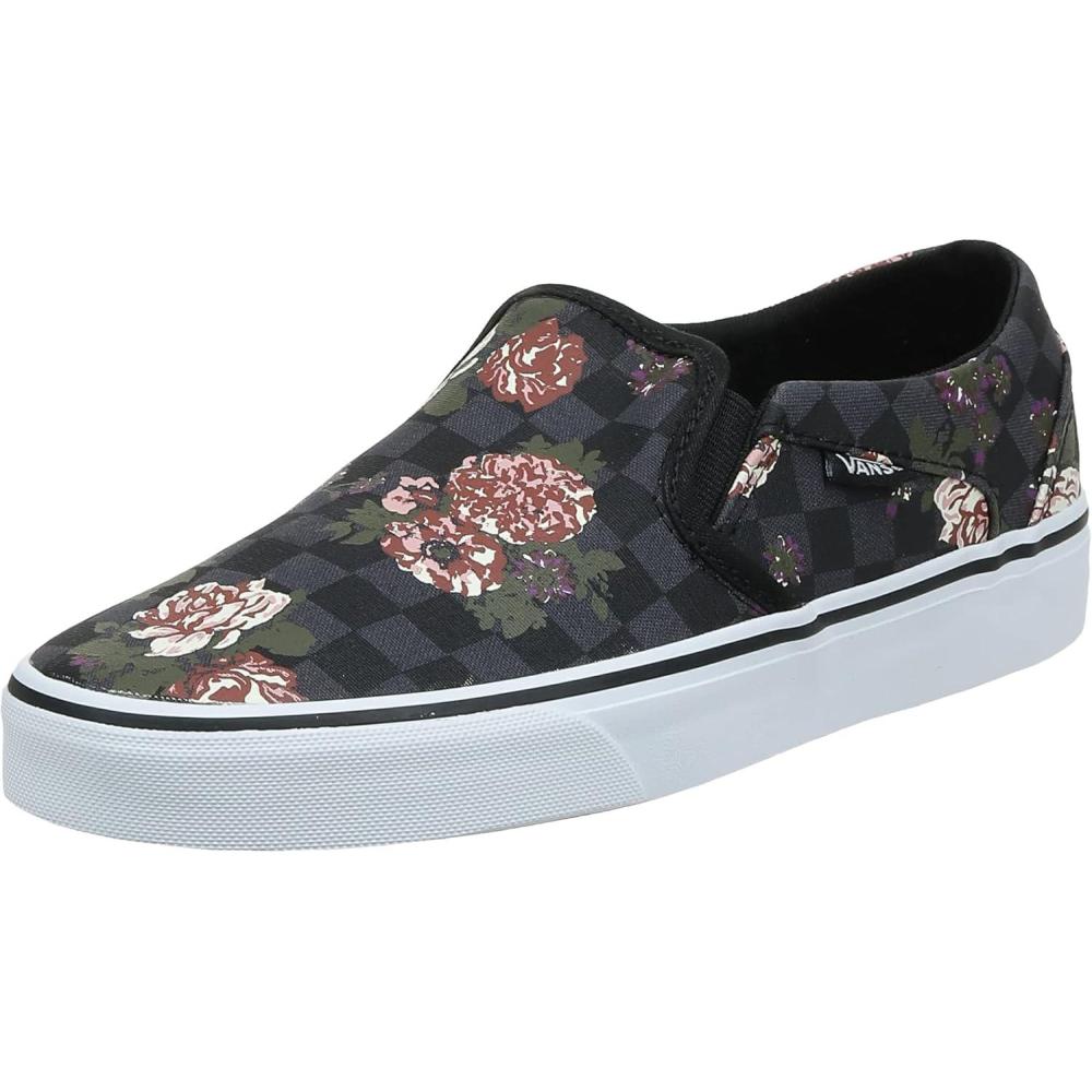 imageVans Womens Asher Adult Low Top SneakersFlowers Checks Black