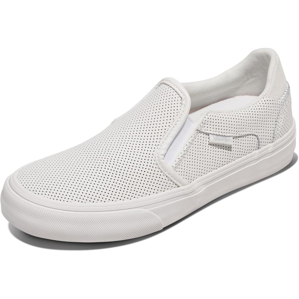 imageVans Womens Asher Deluxe Slipon ShoeMono Perf Blanc De Blanc