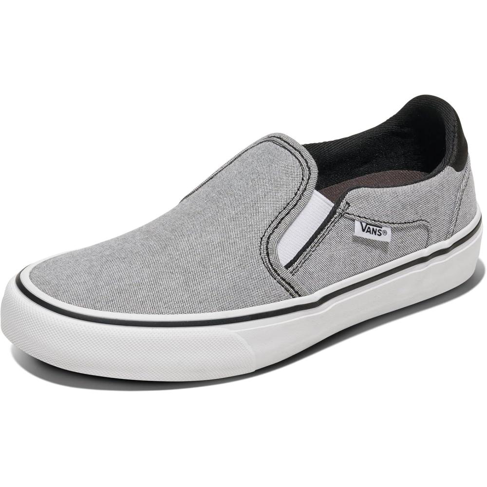 imageVans Womens Asher Deluxe Slipon ShoeSummer Canvas Black