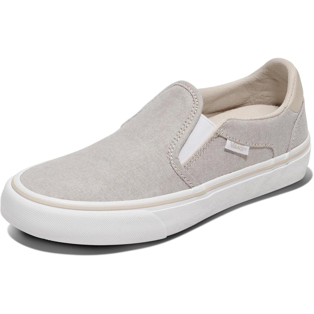 imageVans Womens Asher Deluxe Slipon ShoeSummer Canvas Taupe