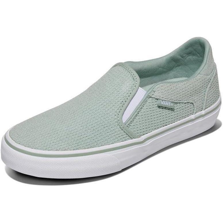 imageVans Womens Asher Deluxe Slipon ShoeWaffle Knit Gray Olive