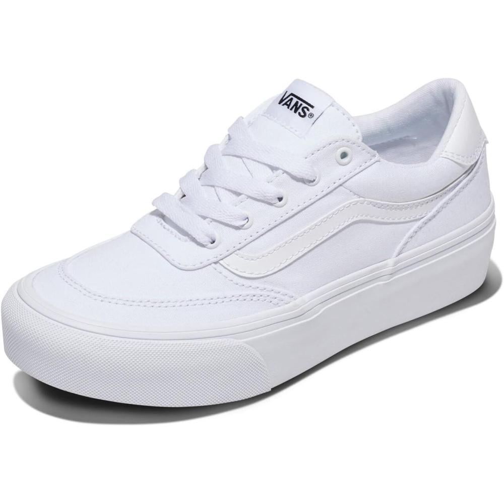 imageVans Womens Brooklyn Ls Platform ShoeCanvas WhiteWhite