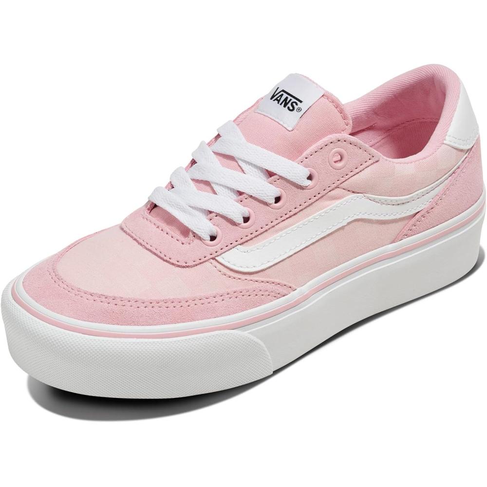 imageVans Womens Brooklyn Ls Platform ShoeCheck Textile Coral Blush